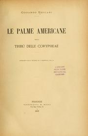 Cover of: Le palme americane della tribù delle Corypheae. by Odoardo Beccari