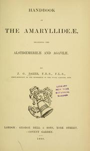 Cover of: Handbook of the Amaryllideae by John Gilbert Baker