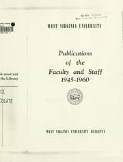 Cover of: Publications of the faculty and staff.