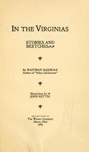 Cover of: In the Virginias, stories and sketches