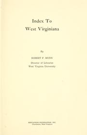 Cover of: Index to West Virginiana.