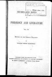 Cover of: Studies on the Libeaus Desconus by by William Henry Schofield.