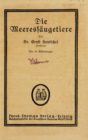 Cover of: Die Meeressäugetiere. by Ernst Hentschel