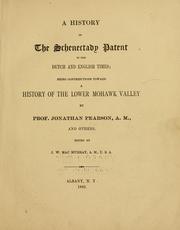 Cover of: A history of the Schenectady patent in the Dutch and English times by Jonathan Pearson