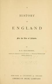Cover of: A history of England for the use of schools.