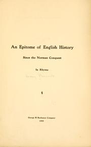 Cover of: An epitome of English history. by Henry Pleasants