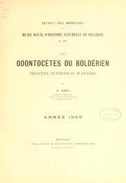 Cover of: Les odontocètes du Boldérien (miocène supérieur) d'Anvers by Othenio Abel