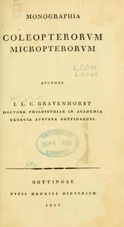 Cover of: Monographia coleopterorvm micropterorvm by Johann Ludwig Christian Gravenhorst