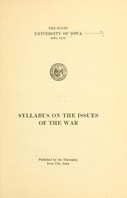 Cover of: Syllabus on the issued of the war.