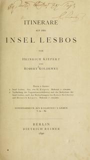 Cover of: Itinerare auf der insel Lesbos by Robert Koldewey