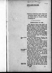 Cover of: Tribunal of Arbitration under treaty and convention between Great Britain and the United States of America relating to Behring Sea; fifth draft for case