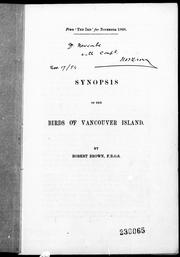 Cover of: Synopsis of the birds of Vancouver Island
