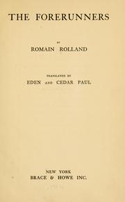 Cover of: The forerunners by Romain Rolland