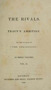 Cover of: rivals: Tracy's ambition