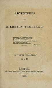 Cover of: Adventures of Bilberry Thurland.