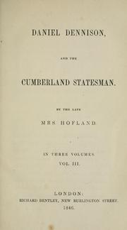 Cover of: Daniel Dennison, and the Cumberland statesman