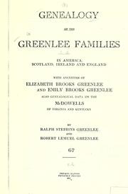 Cover of: Genealogy of the Greenlee families by Ralph Stebbins Greenlee