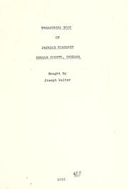 Cover of: Treasurers [sic] book of Jackson Township, DeKalb County, Indiana | 