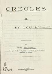 Cover of: Creoles of St. Louis.