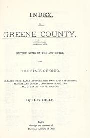 Cover of: Index of Greene County, Ohio.