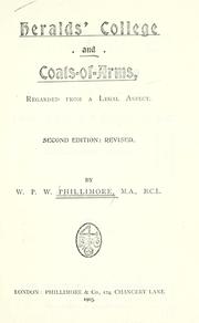 Cover of: Heralds' college and coats of arms: regarded from a legal aspect