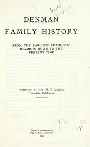 Cover of: Denman family history: from the earliest authentic records down to the present time.