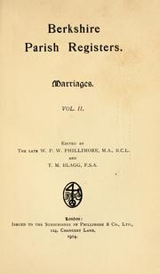 Cover of: Berkshire parish registers. by William Phillimore Watts Phillimore