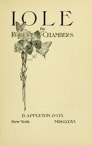 Cover of: Iole by Robert W. Chambers, Robert W. Chambers