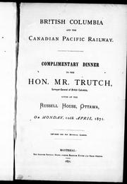 Cover of: British Columbia and the Canadian Pacific Railway by 