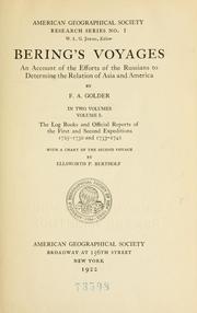 Cover of: Bering's voyages: an account of the efforts of the Russians to determine the relation of Asia and America