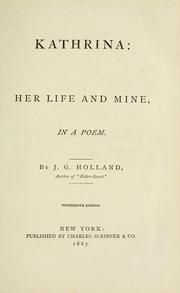 Cover of: Kathrina: her life and mine, in a poem. by Josiah Gilbert Holland