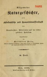 Cover of: Allgemeine naturgeschichte by Maximilian Perty
