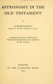 Astronomy in the Old Testament by G. V. Schiaparelli
