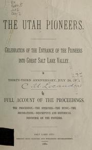 Cover of: The Utah pioneers by 