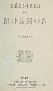 Cover of: Memoires d'un Mormon