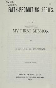 Cover of: My first mission