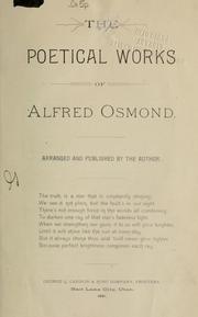 Cover of: The poetical works of Alfred Osmond.