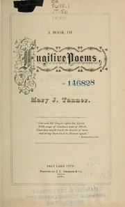 Cover of: A book of fugitive poems by Mary J. Tanner