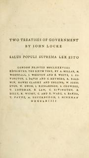 Cover of: Two treatises of government by John Locke