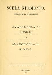 Cover of: Soera ni'amoni'õ, soera daroma li lowalangi by 