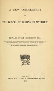 Cover of: new commentary on the gospel according to Matthew