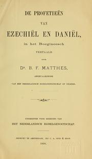 Cover of: De Profetieën van Ezechiël en Daniël, in het Boegineesch