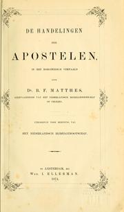 Cover of: De Handelingen der apostelen, in het Boegineesch