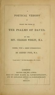 Cover of: poetical version of nearly the whole of the psalms of David
