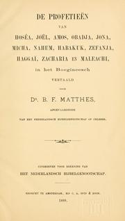 Cover of: De Profetieën van Hoséa, Joël, Amos, Obadja, Jona, Micha, Nahum, Habakuk, Zefanja, Haggaï, Zacharia en Maleachi, in het Boegineesch