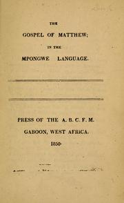 The gospel of Matthew in the Mpongwe language