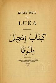 Kitab Injil ni Luka 1931 edition Open Library