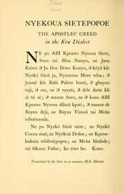 Cover of: The Apostles' Creed and the Lord's prayer in the Kru dialect. by 