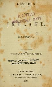 Cover of: Letters from Ireland, MDCCCXXXVII.