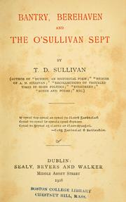 Cover of: Bantry, Berehaven and the O'Sullivan Sept. by T. D. Sullivan
